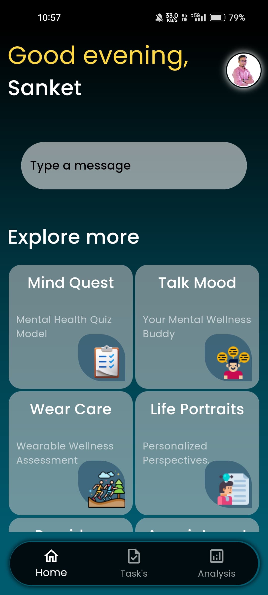 MindCare App Interface